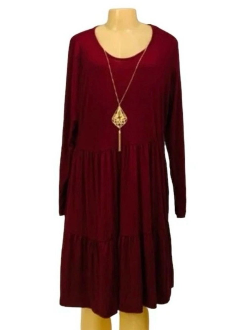 French Atmosphere Sz 1X Wiman Dress Burgundy